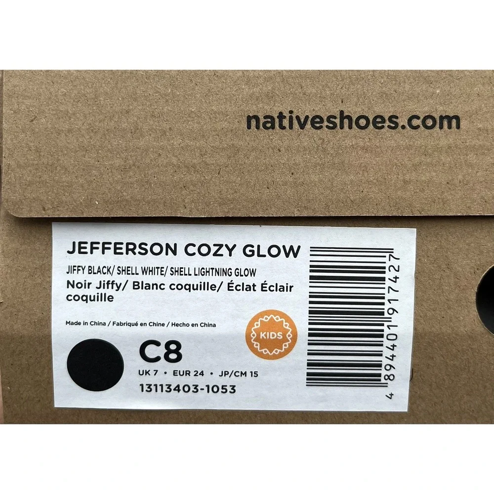 Native Jefferson Toddler Boys Slip-On Cozy Clogs Size‎ 8 Black-Blue Warm Shoes